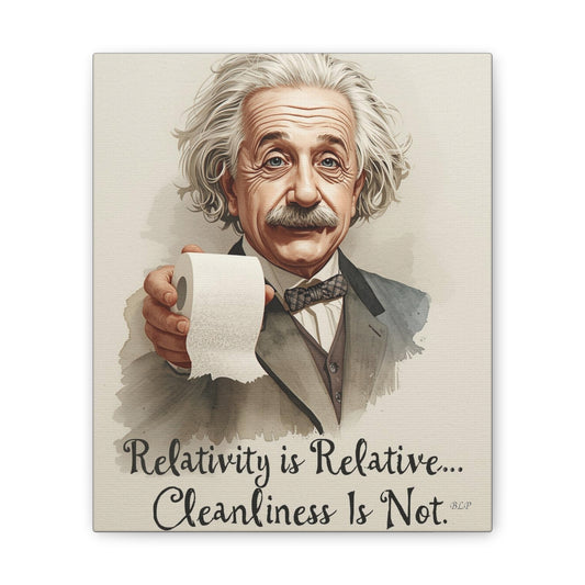 Einstein - Canvas Stretched, 0.75" - 2026 Wall Art - Bathroom Humor