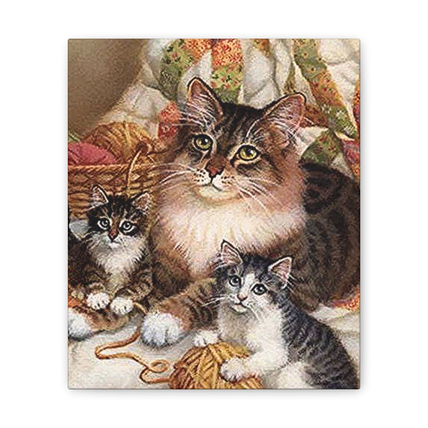 Kitty Family - Canvas Stretched, 0.75"