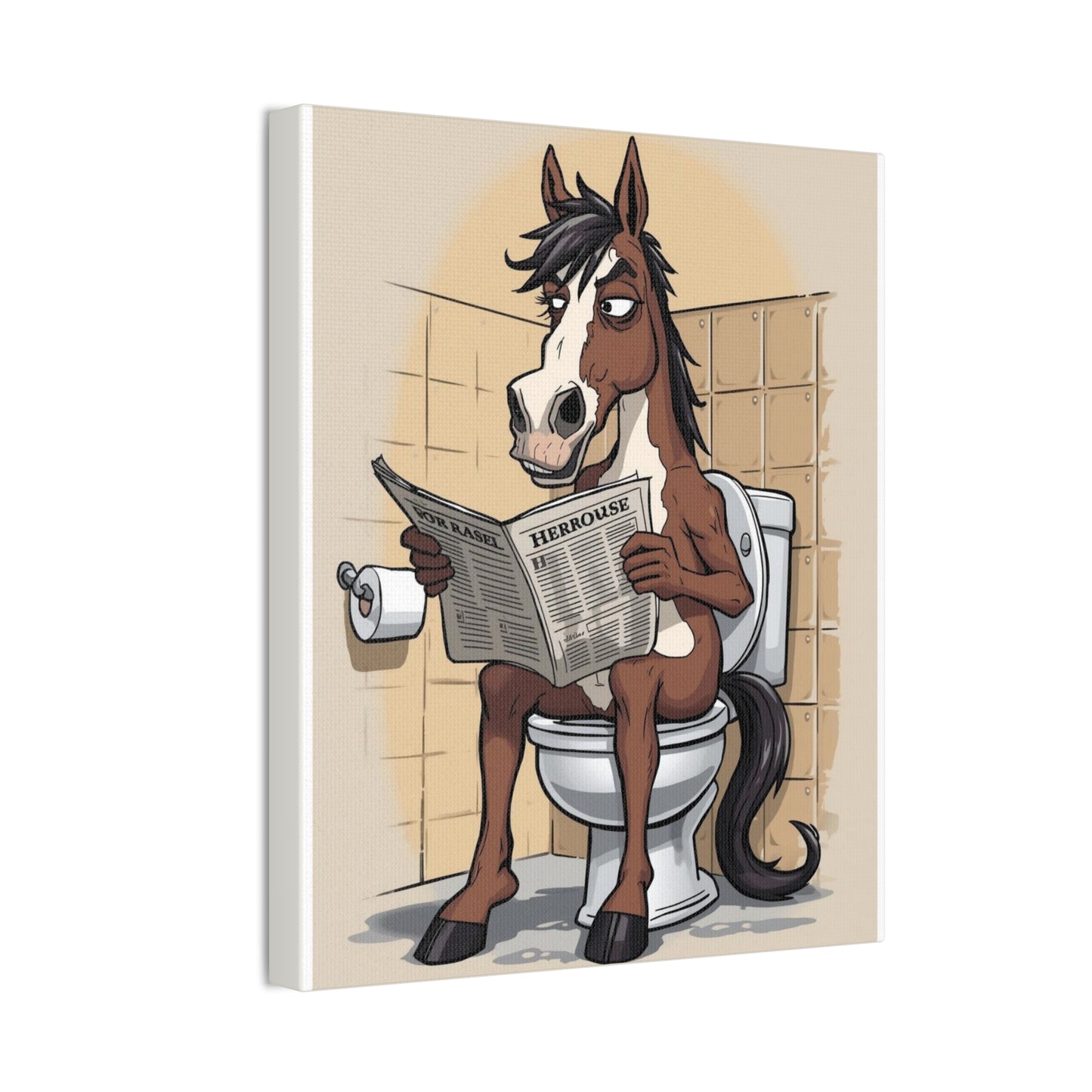 Horse on the can - Canvas Stretched, 0.75" - Wall Art 2026 - Bathroom Humor