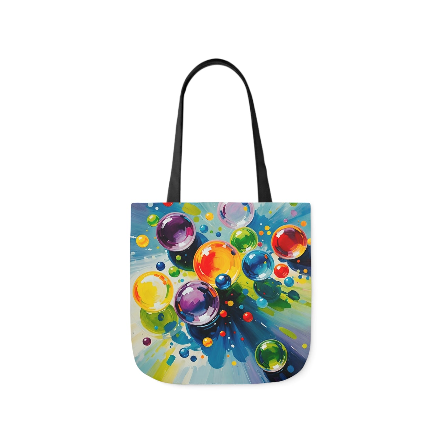 Colored Balls - Canvas Tote Bag, 5-Color Straps