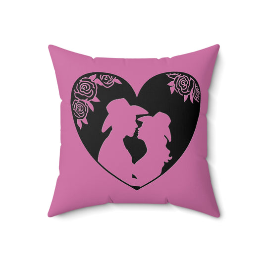 Cowboy Sweetheart - Faux Suede Square Pillow