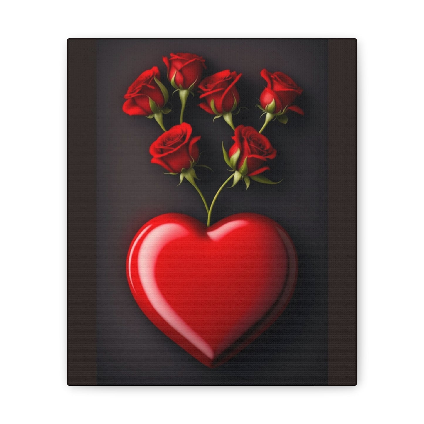 Heart and Roses - Canvas Stretched, 0.75" - Mother's Day