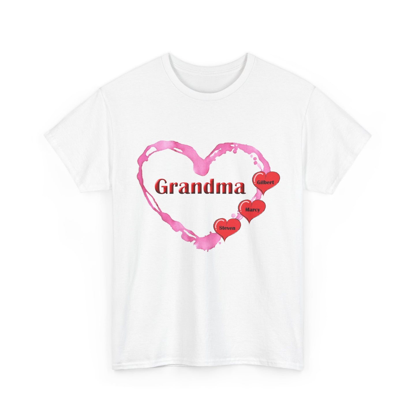 Grandma Love - Personalized - Unisex Heavy Cotton T-Shirt Mother's Day