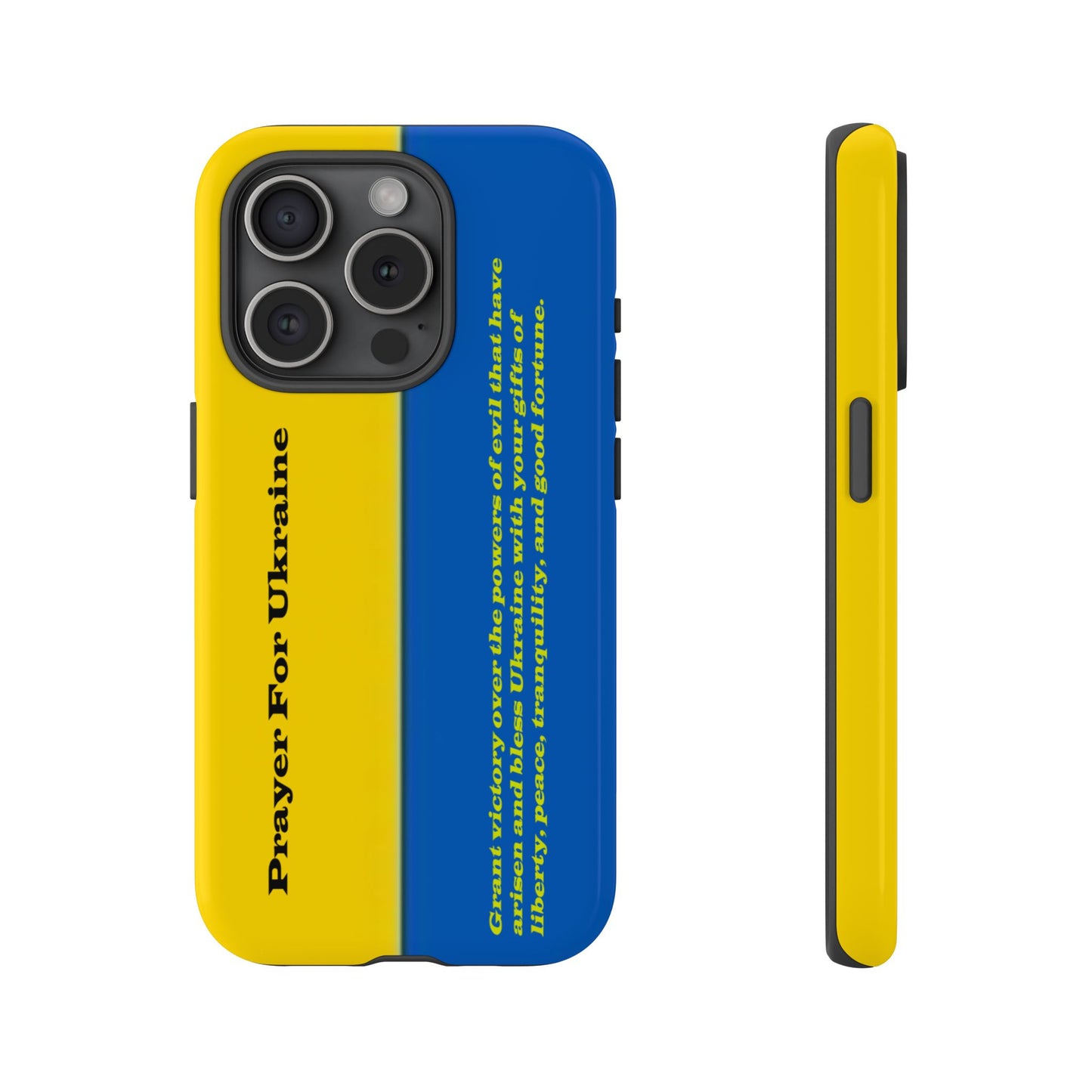 Flag of Ukraine with Prayer - Flag Phone Cases