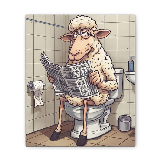 Sheep in the John - Canvas Stretched, 0.75" - Wall Art 2026 - Bathroom Humor