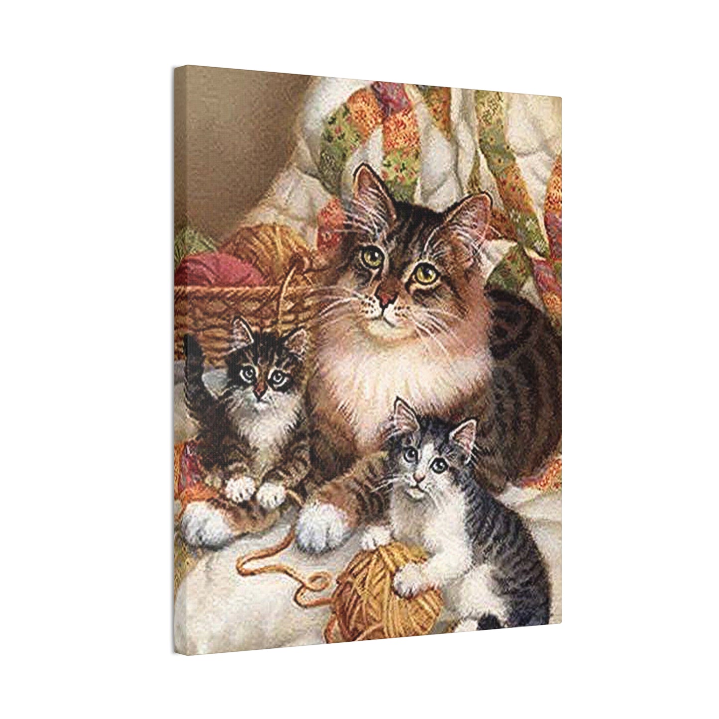 Kitty Family - Canvas Stretched, 0.75"