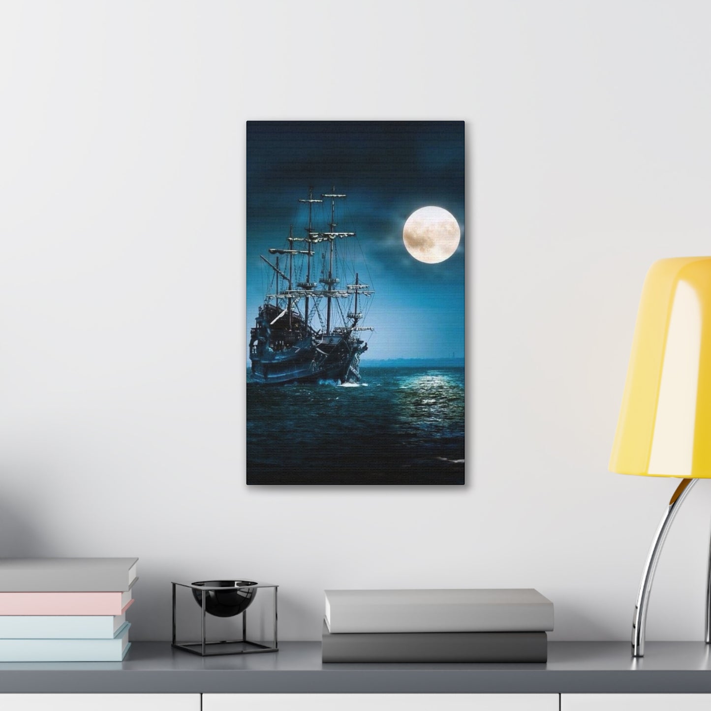 At Sea by Moonlight - Canvas Stretched, 0.75"