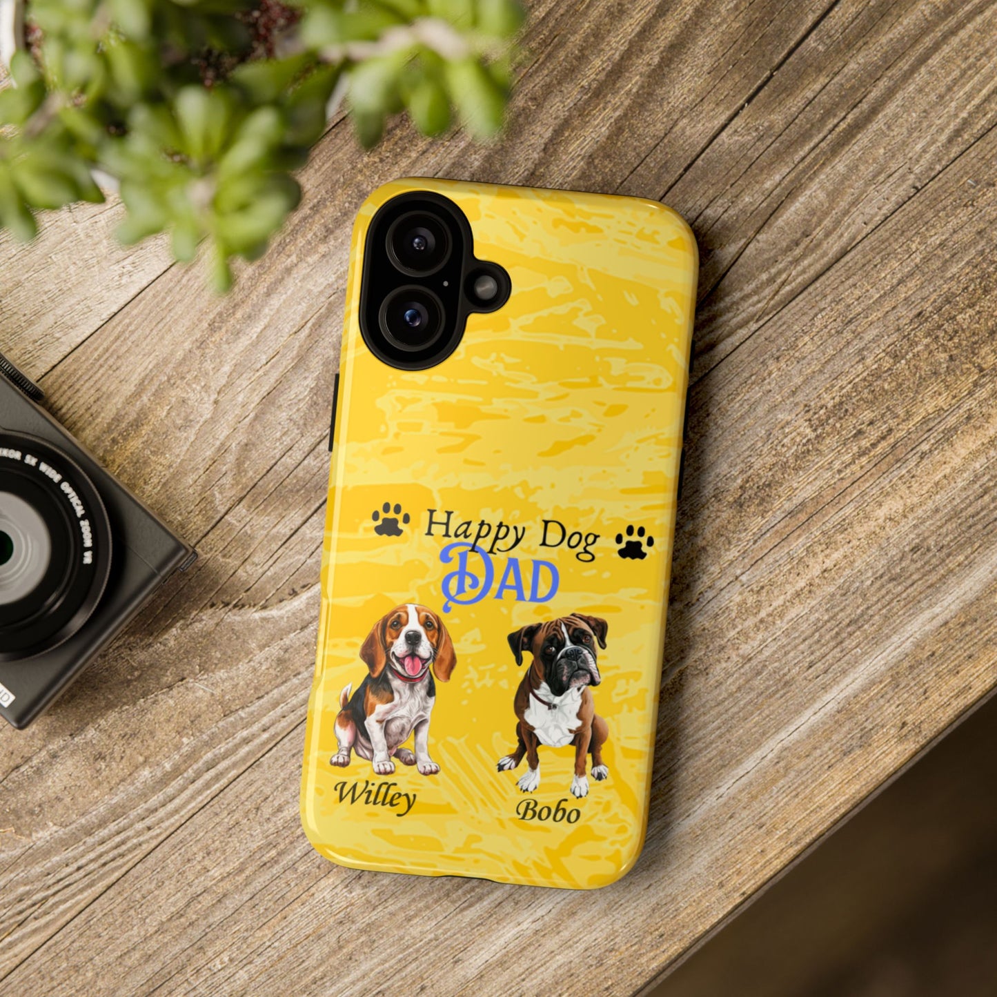 Happy Dog Dad - Personalized - Whimsical Phone Cases - Father's Day