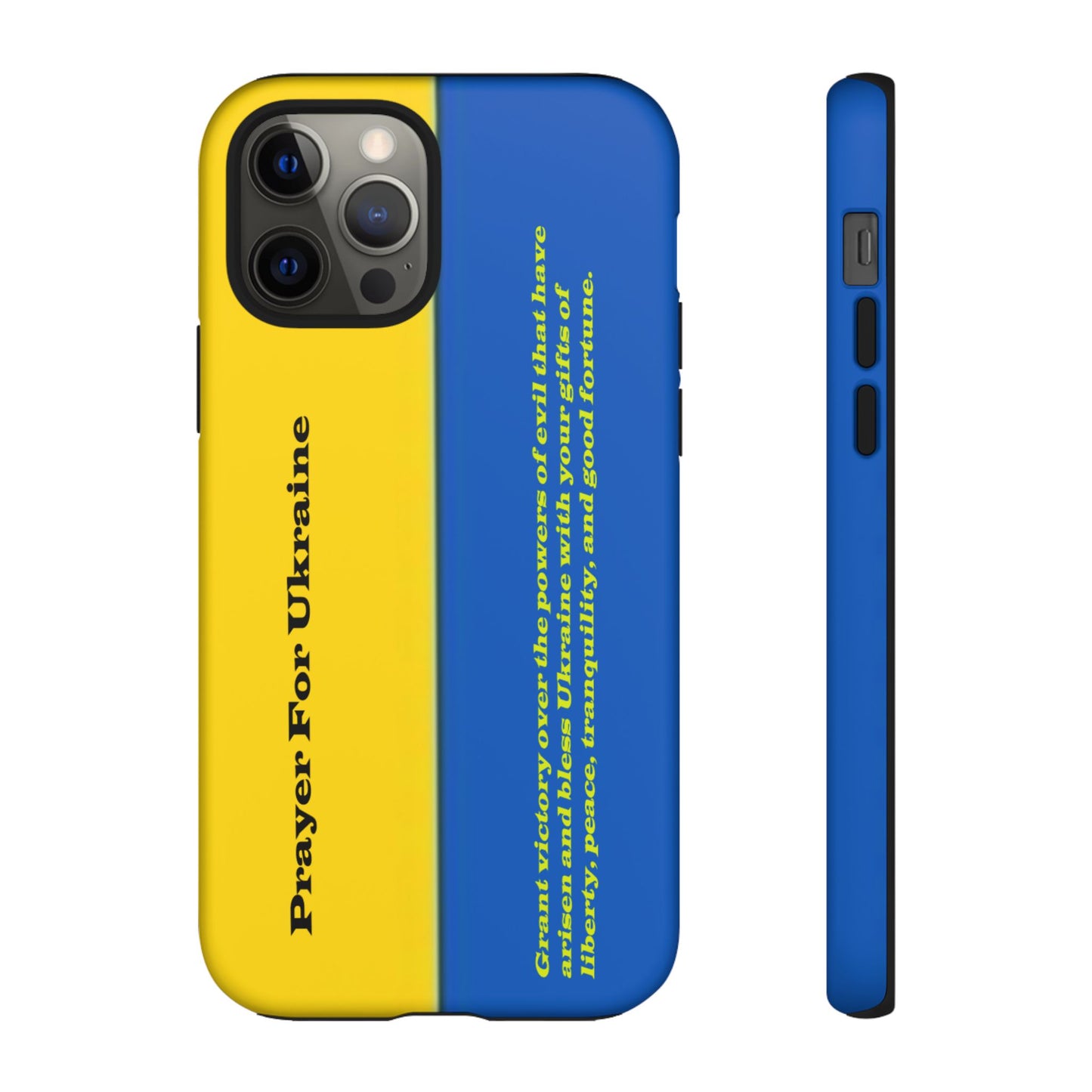 Flag of Ukraine with Prayer - Flag Phone Cases