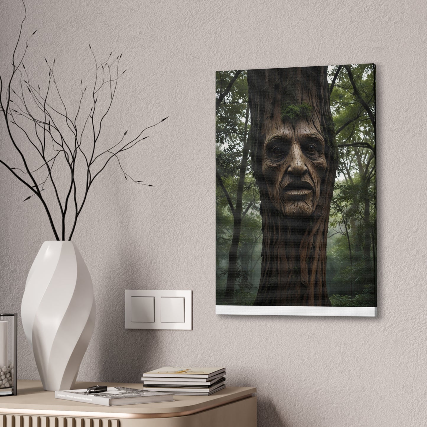 Face in the tree - Canvas Stretched, 0.75"