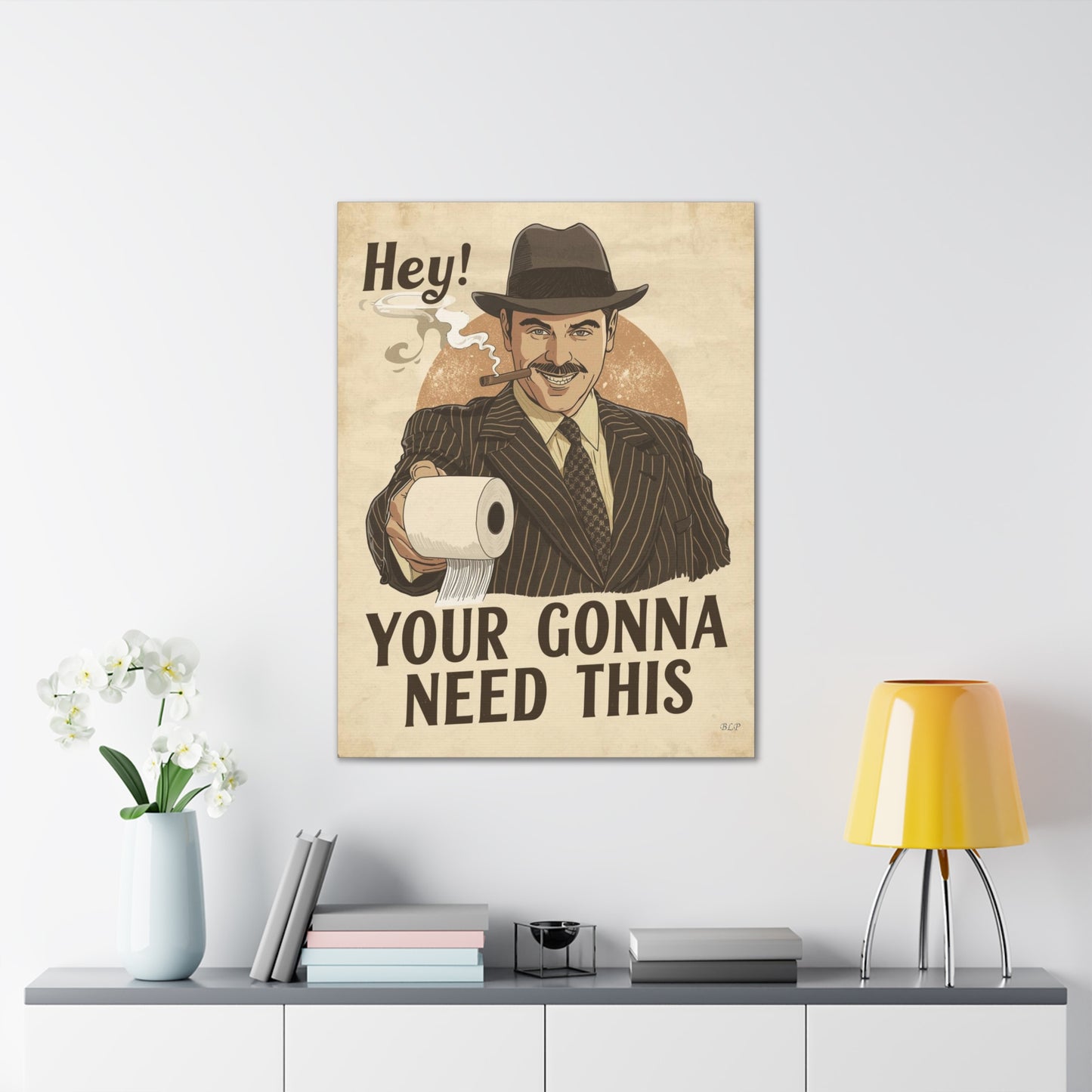 Gangster - Canvas Stretched, 0.75" - 2026 Wall Art - Bathroom Humor