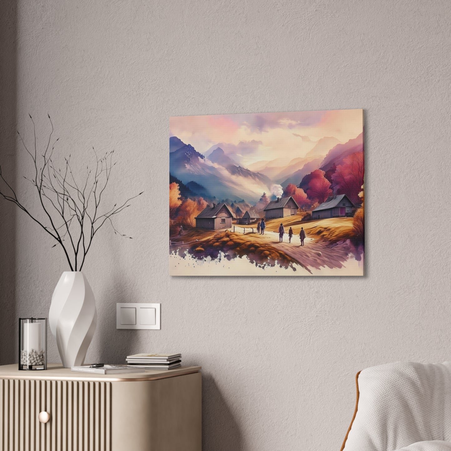 Village - Canvas Stretched, 0.75"