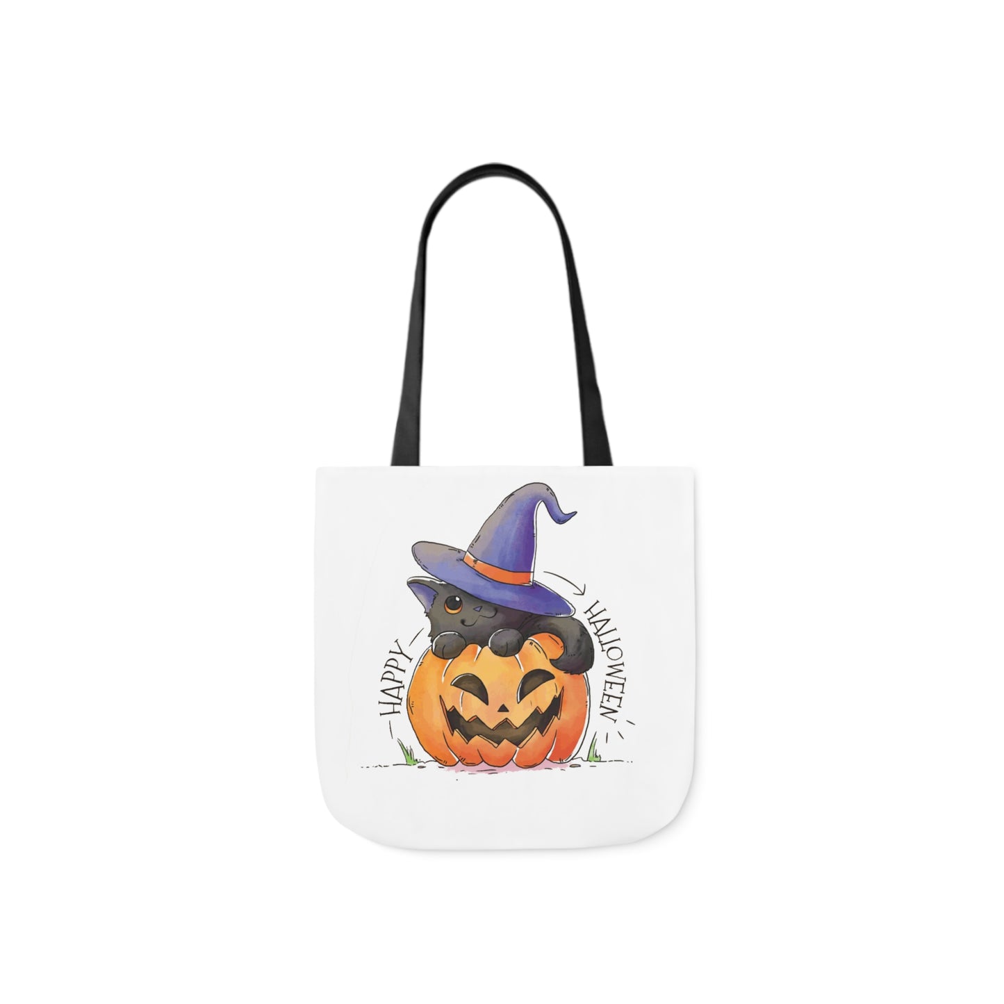 Happy Halloween - Canvas Tote Bag, 5-Color Straps - Halloween