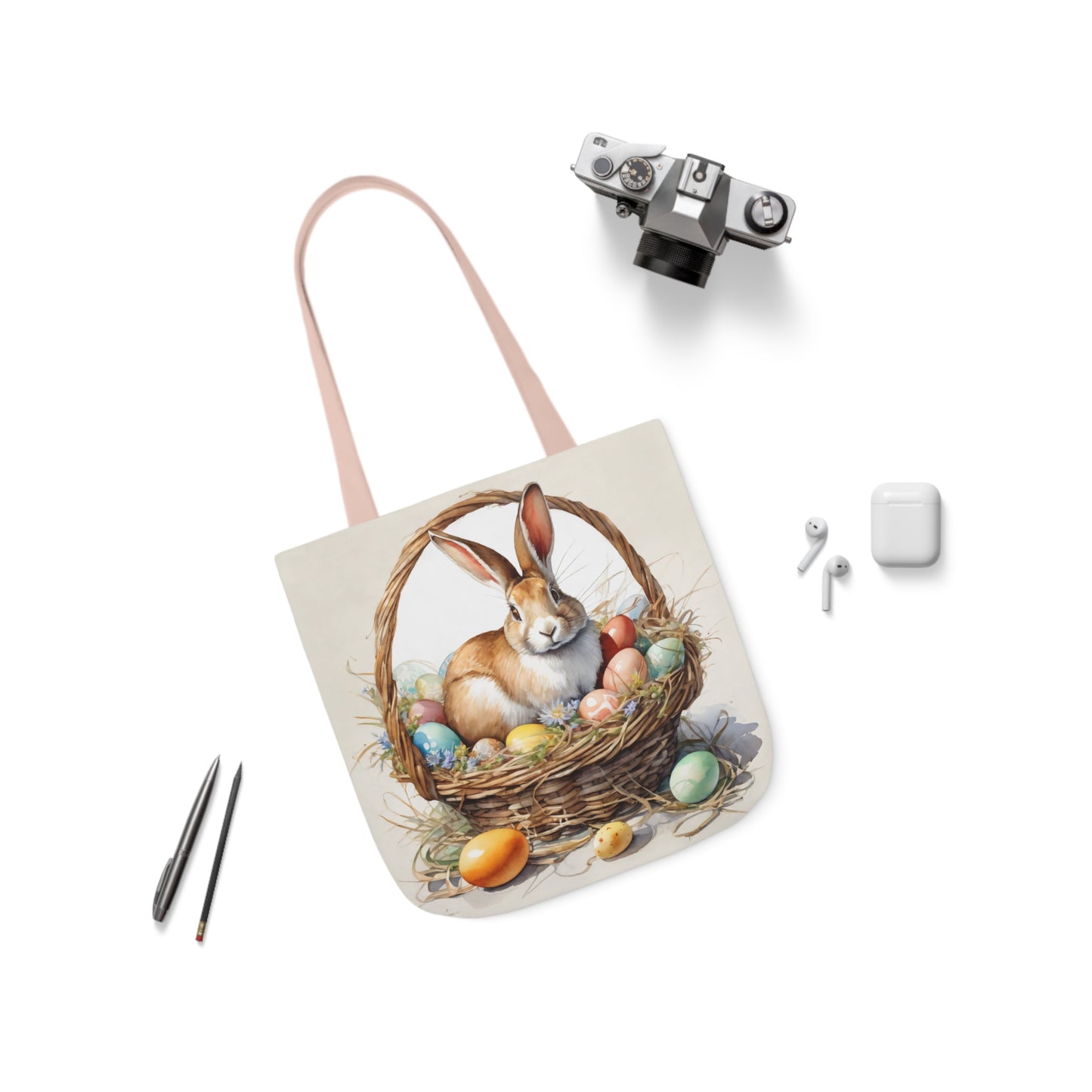 Easter - Canvas Tote Bag, 5-Color Straps -