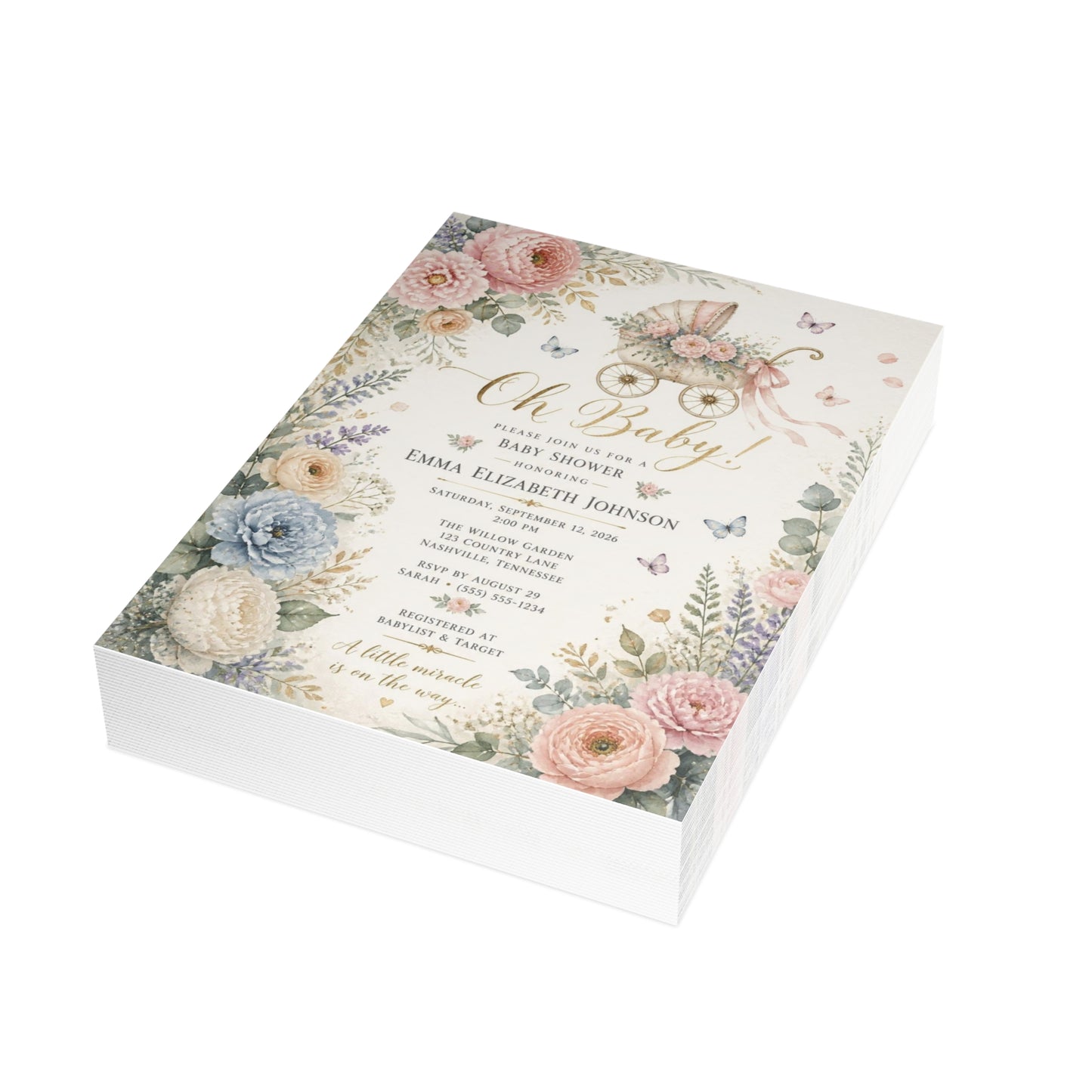 OH!  Baby Shower -Postcard Bundles (envelopes included)