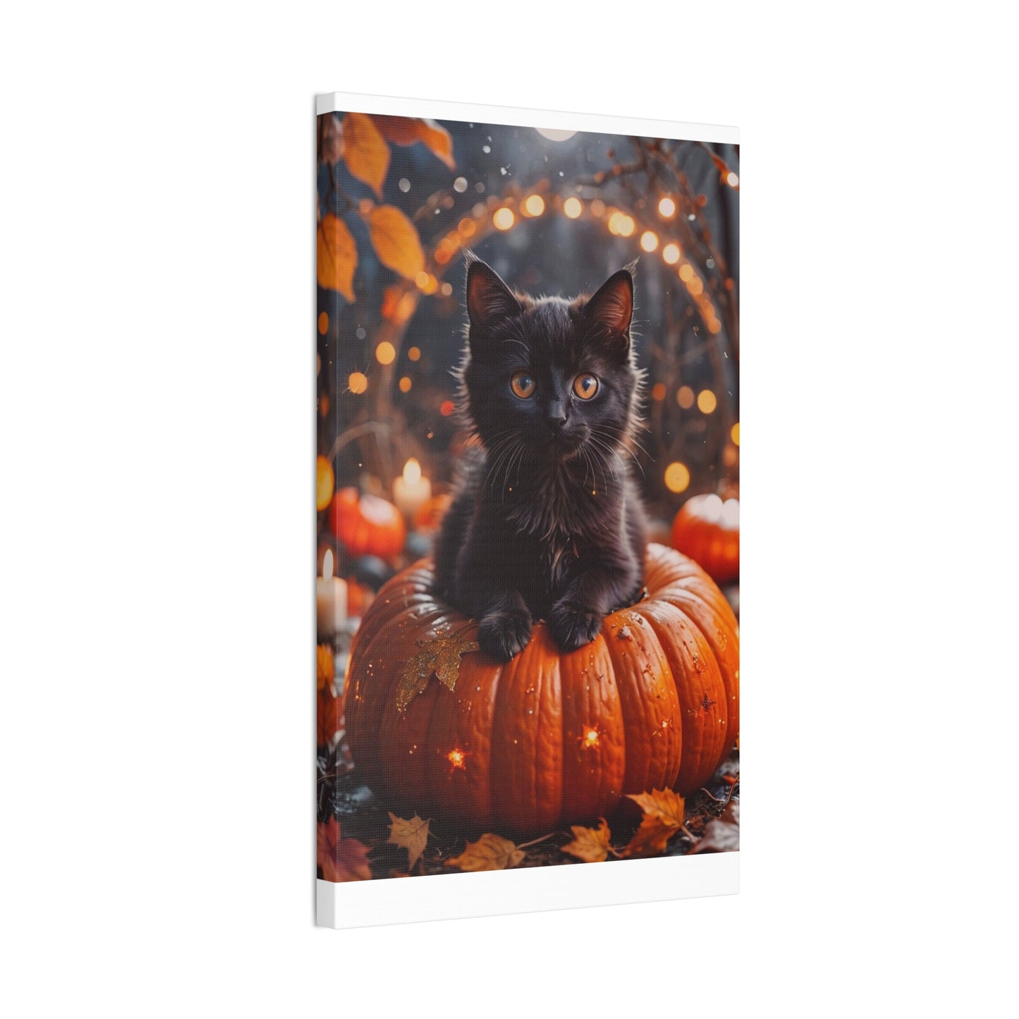 Kitty in Pumkin - Canvas Stretched, 0.75" - Halloween