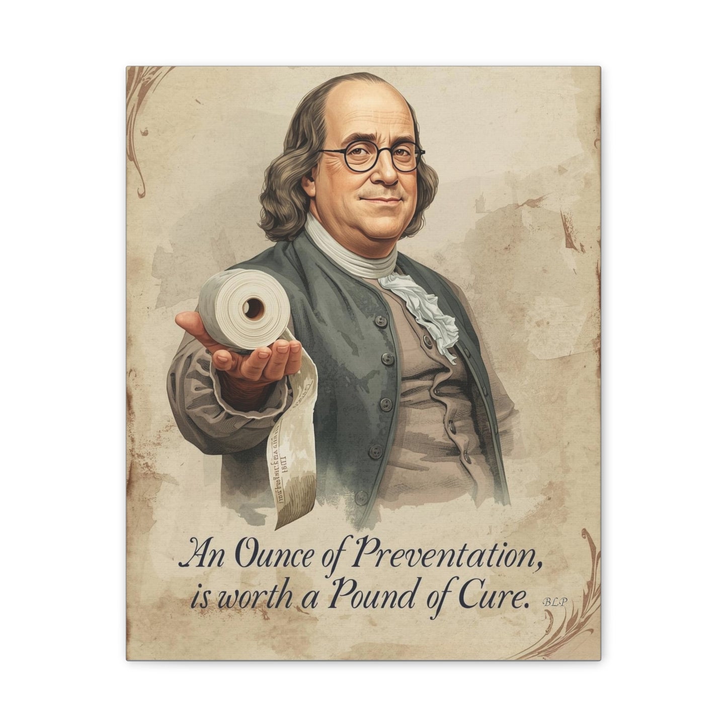 Franklin - Canvas Stretched, 0.75" - 2026 Wall Art - Bathroom Humor