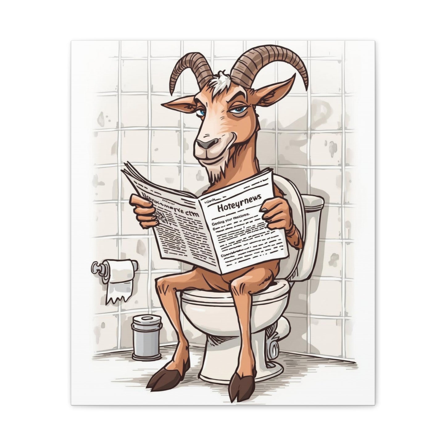 Billy on the can - Canvas Stretched, 0.75" - Wall Art 2026 - Bathroom Humor