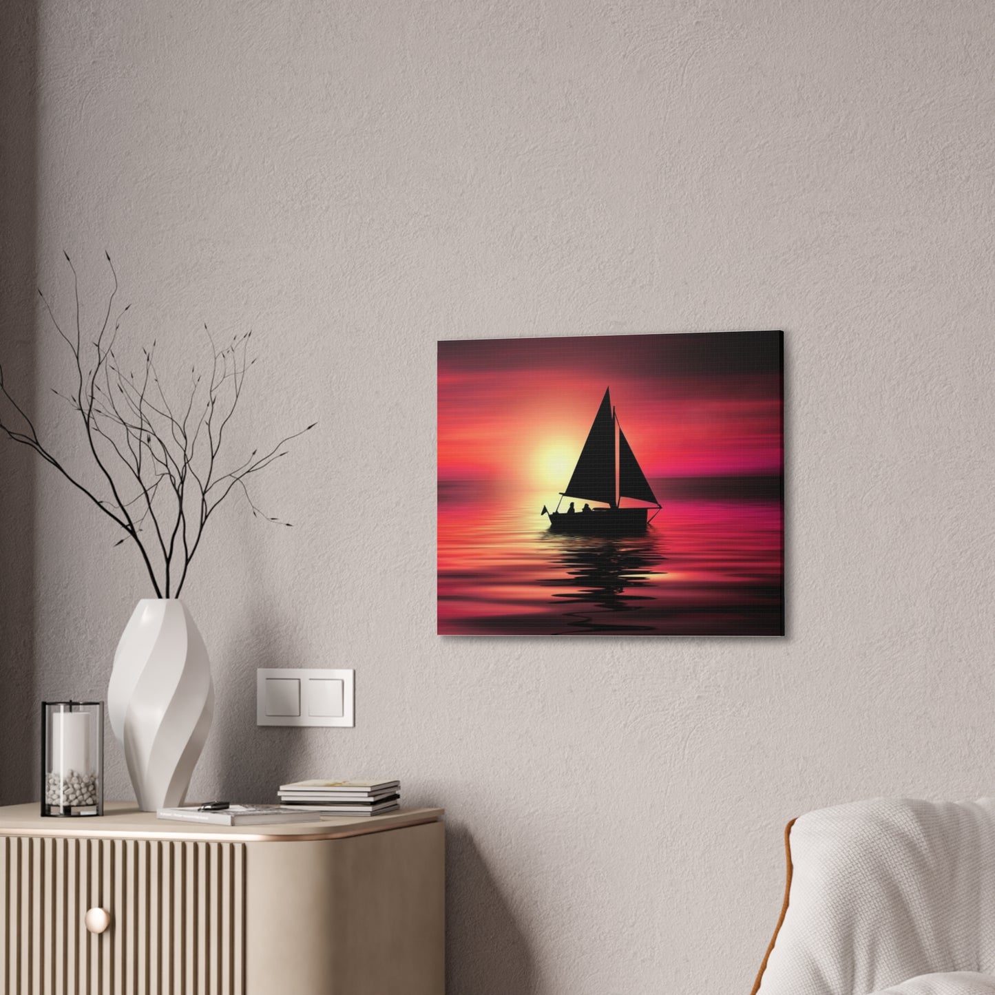 Sailing at Sunset - Canvas Stretched, 0.75"