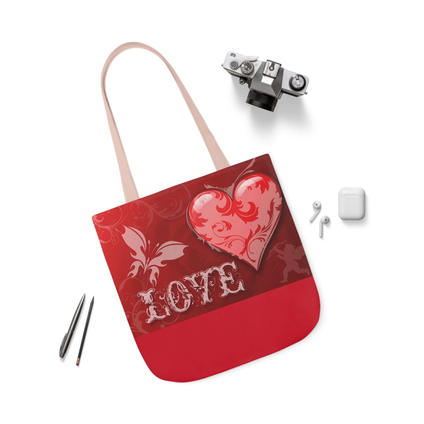 Valentines - Canvas Tote Bag, 5-Color Straps