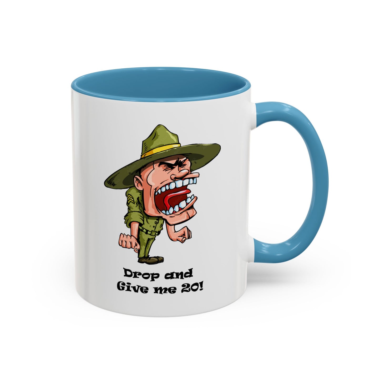 Drop and Give Me 20 - Accent Coffee Mug (11, 15oz) Whimsical and Military Mugs