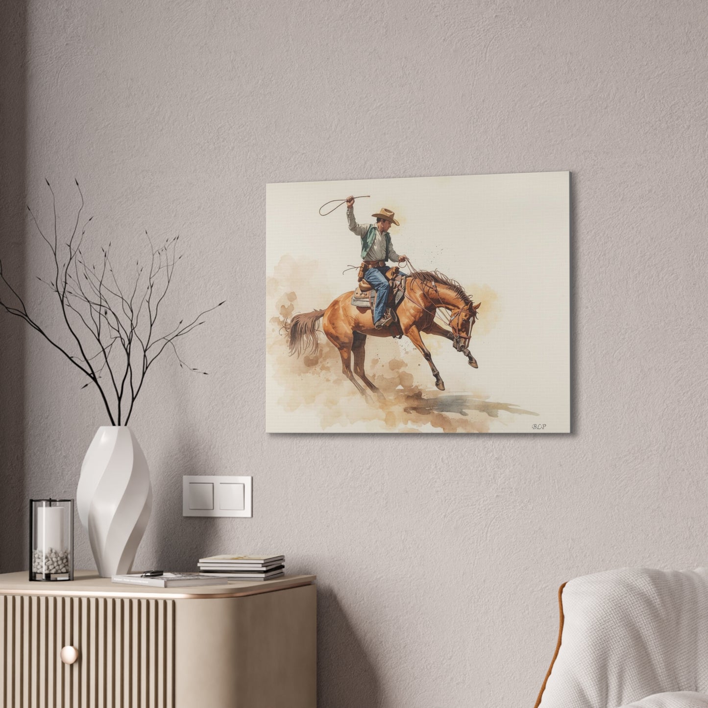 Bronc Rider - Canvas Stretched, 0.75" - Wall Art 2026 - Individuals