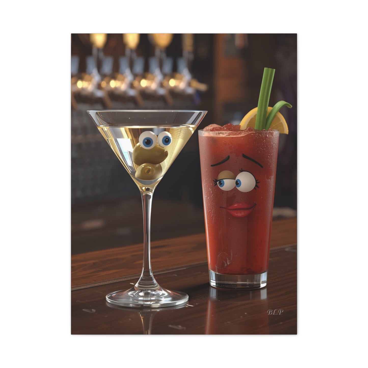 Couple of Drinks - Canvas Stretched, 0.75" - 2026 Wall Art - Creative