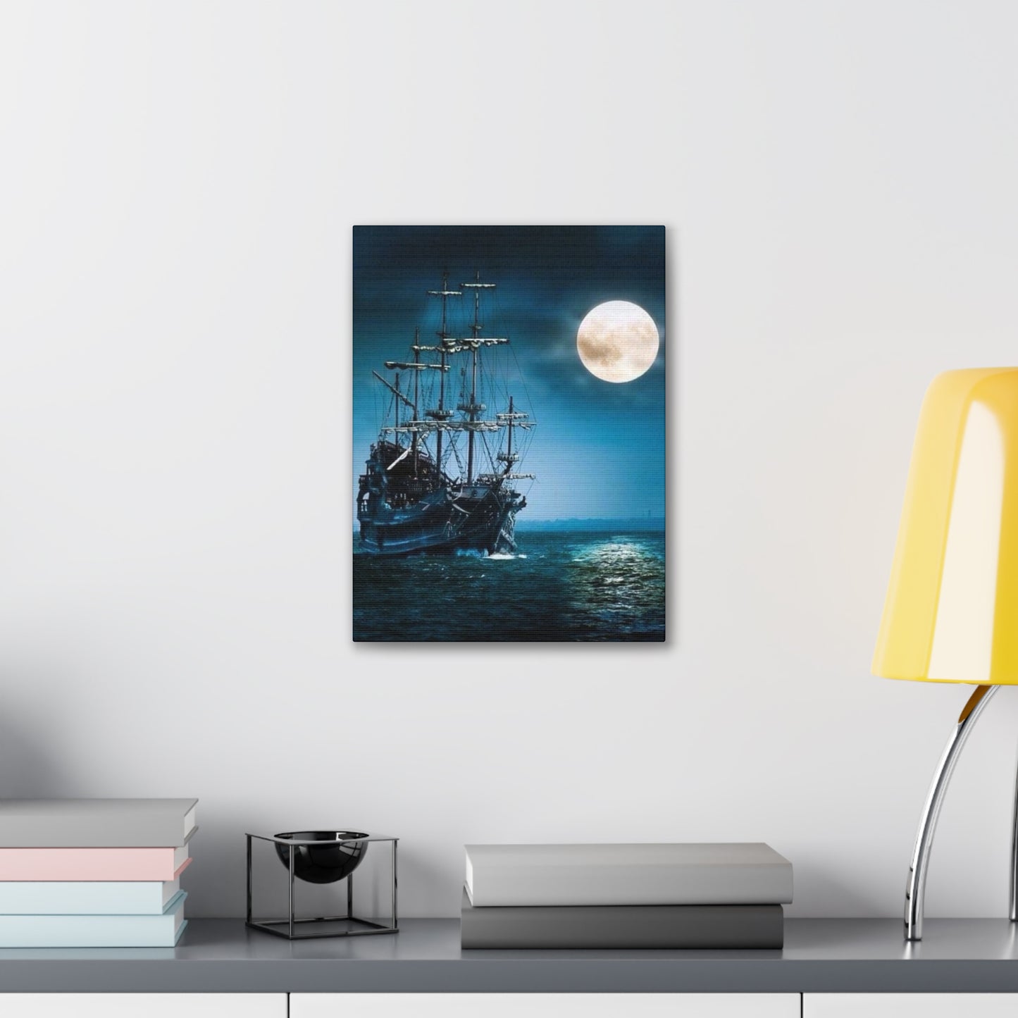 At Sea by Moonlight - Canvas Stretched, 0.75"