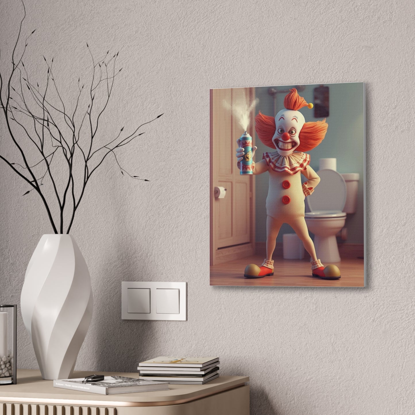Clown - Canvas Stretched, 0.75" - Wall art 2026 - Bathroom Humor