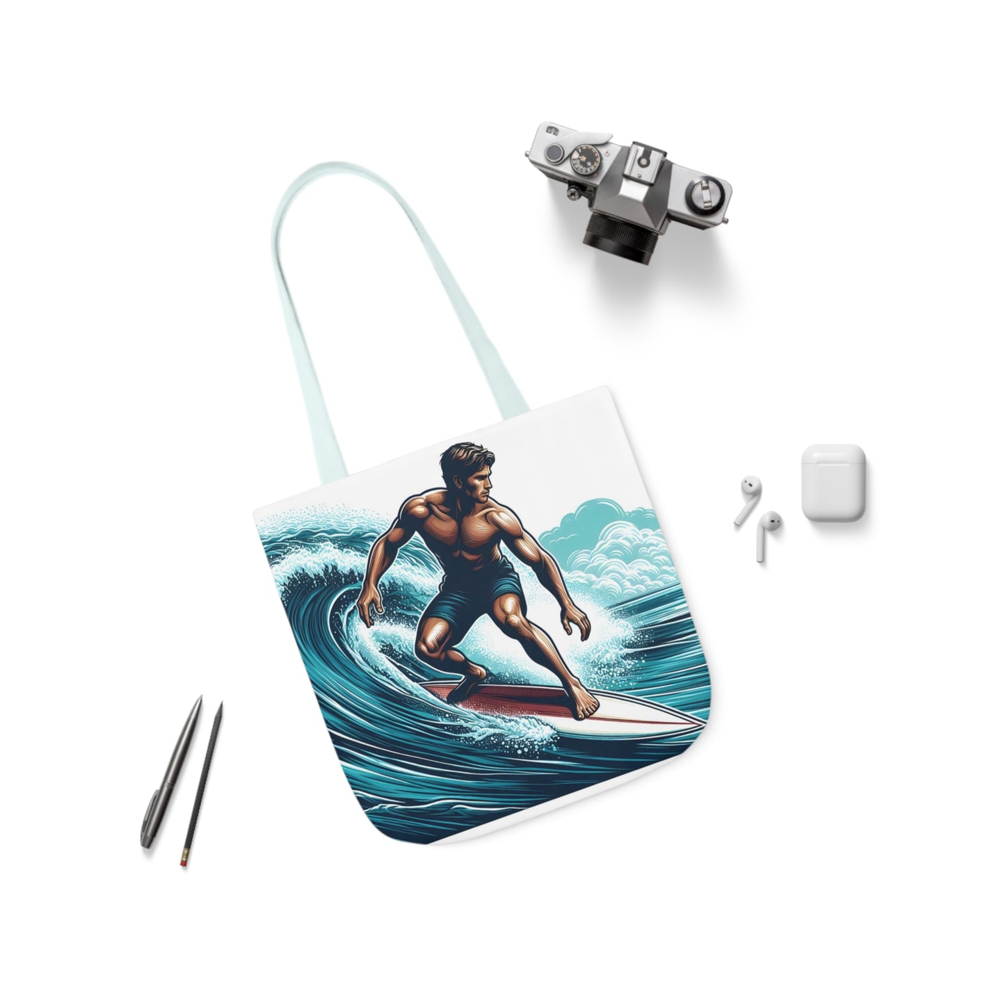 Surfer - Canvas Tote Bag, 5-Color Straps