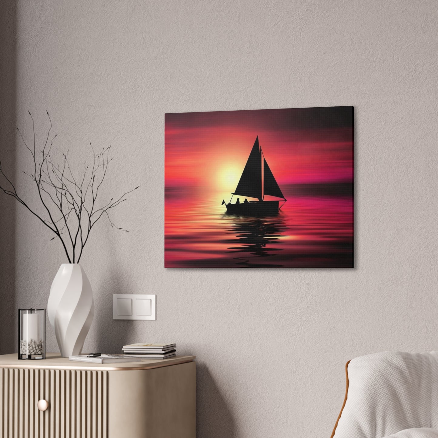 Sailing at Sunset - Canvas Stretched, 0.75"