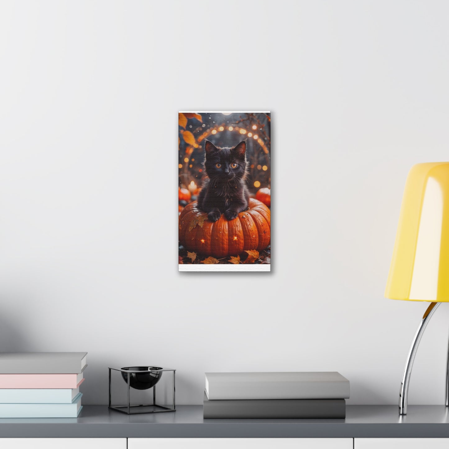 Kitty in Pumkin - Canvas Stretched, 0.75" - Halloween