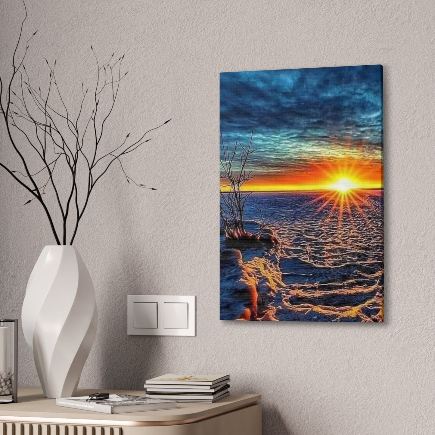 Sunrise on the Ocean - Canvas Stretched, 0.75"