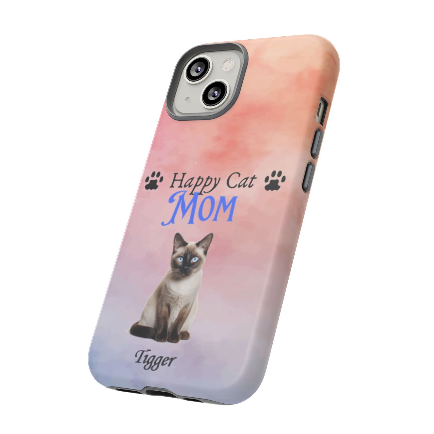 Happy Cat Mom - Personalized - Whimsical Phone Cases - Mother's Day