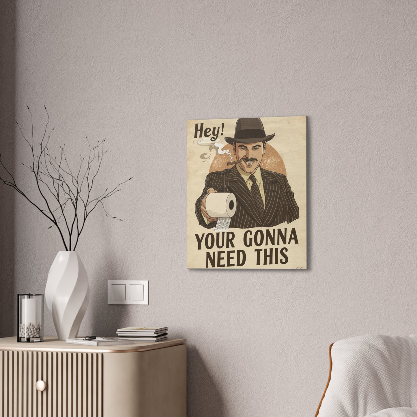 Gangster - Canvas Stretched, 0.75" - 2026 Wall Art - Bathroom Humor
