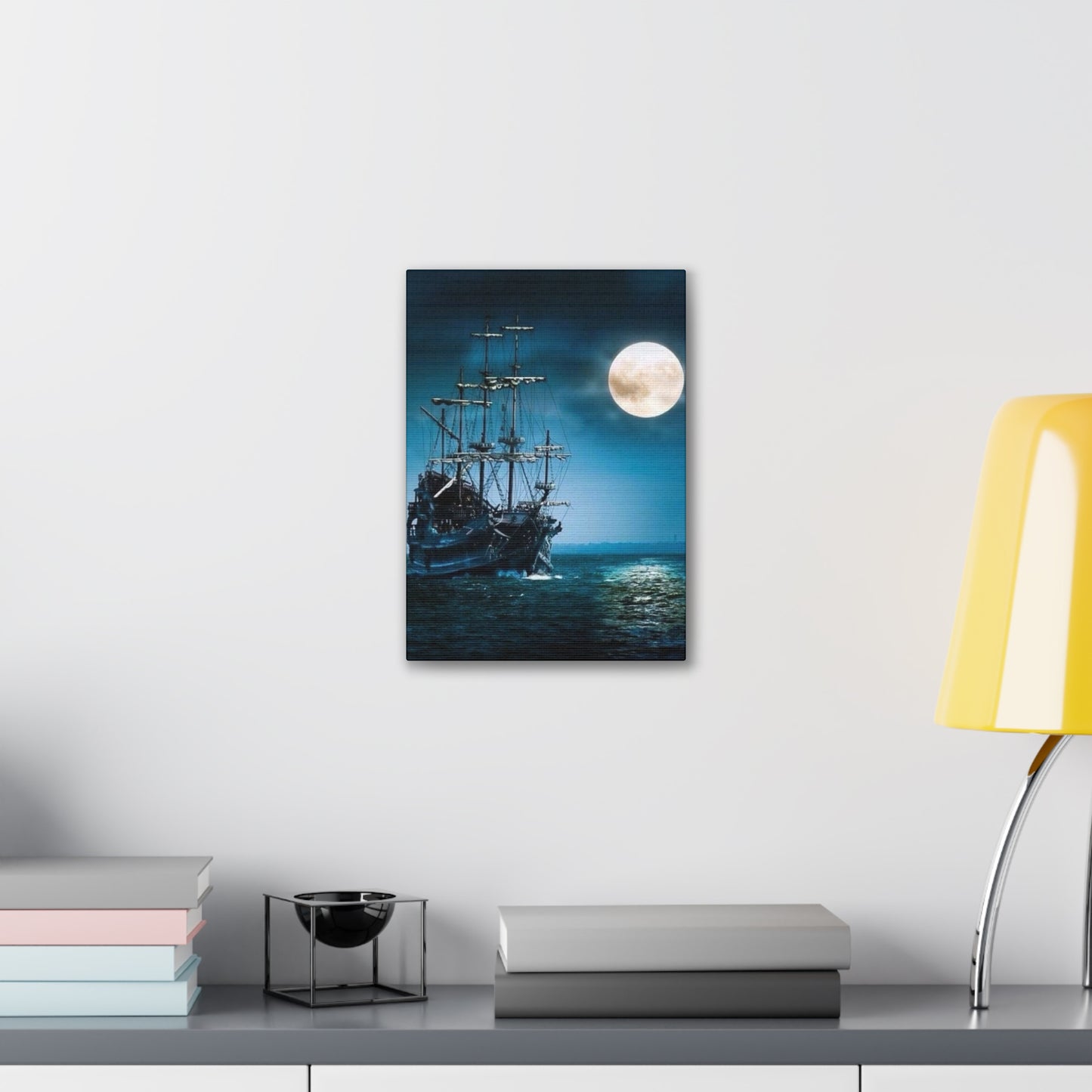 At Sea by Moonlight - Canvas Stretched, 0.75"