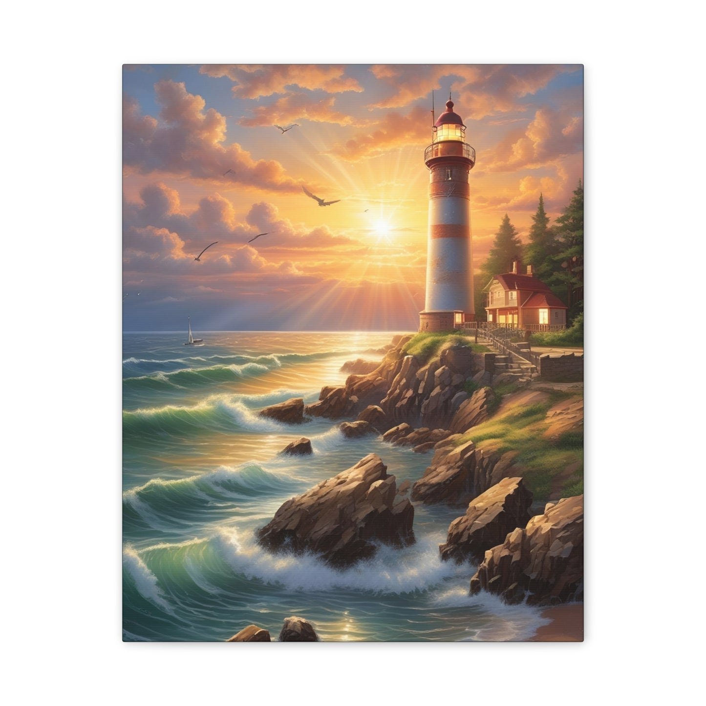 Light House - Canvas Stretched, 0.75"