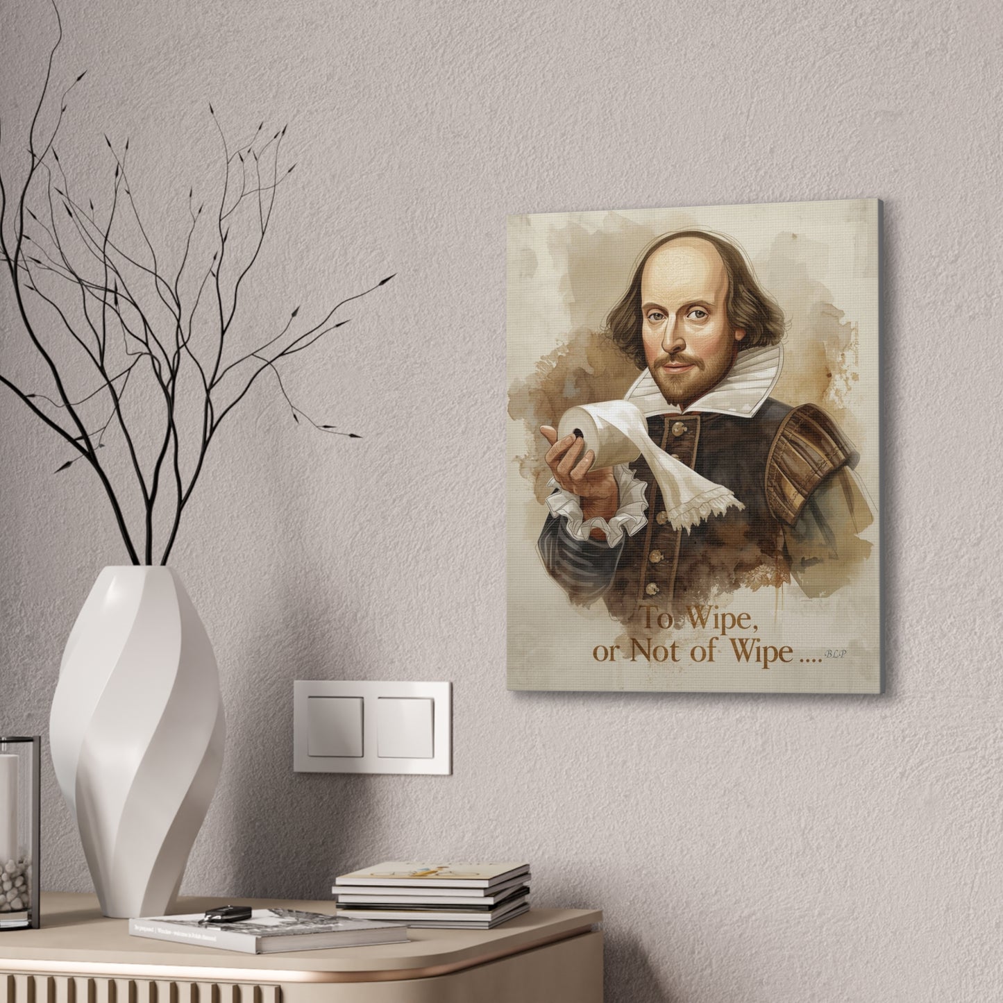 Shakespear - Canvas Stretched, 0.75" - 2026 Wall Art - Bathroom Humor