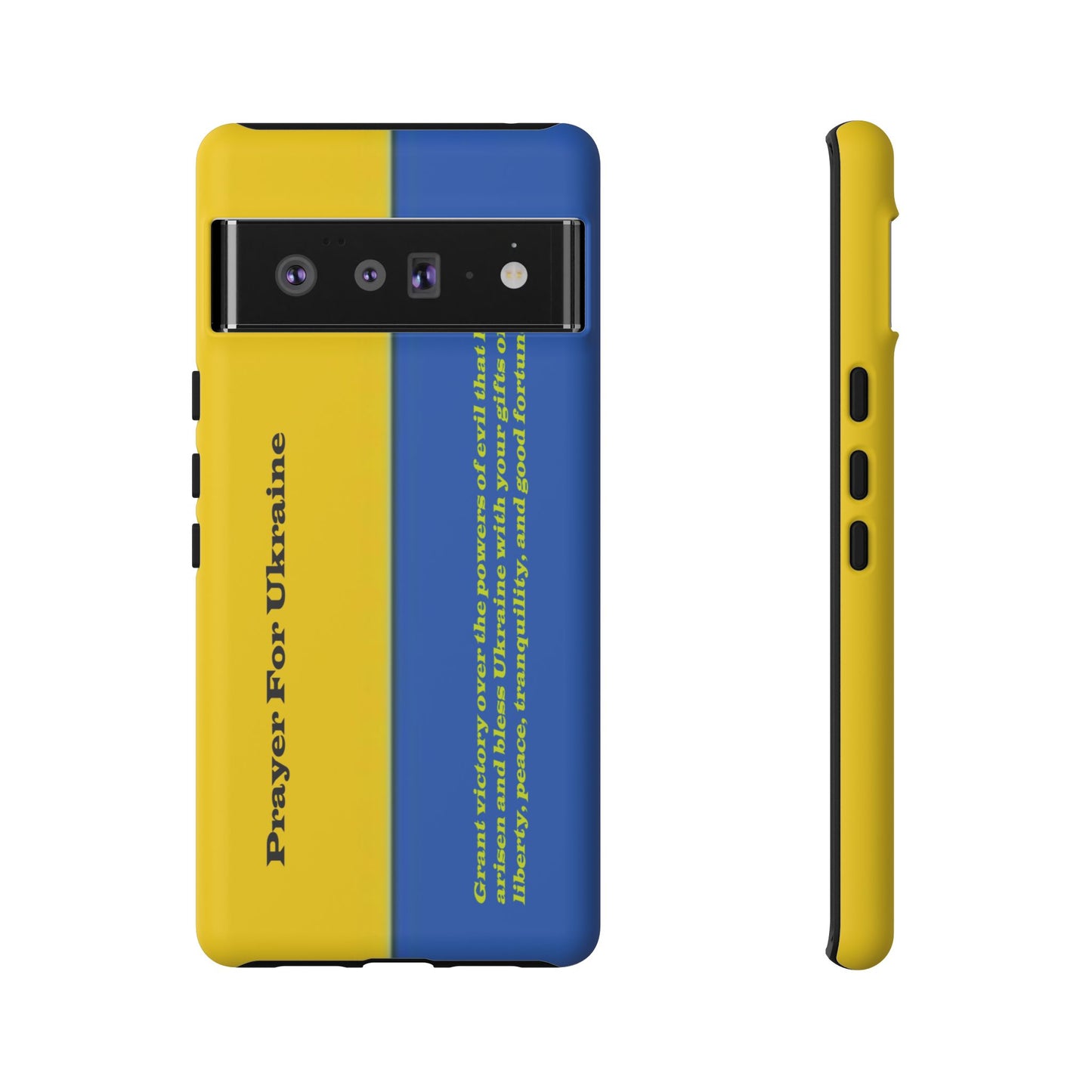 Flag of Ukraine with Prayer - Flag Phone Cases