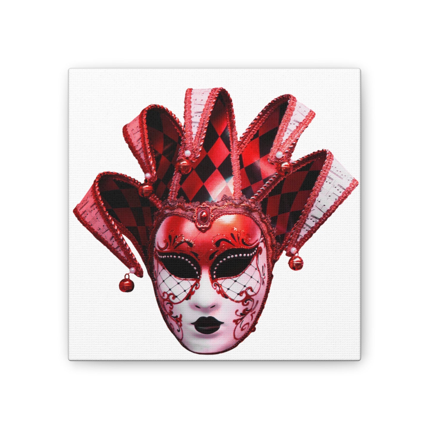 Red Carnival Mask - Canvas Stretched, 0.75"