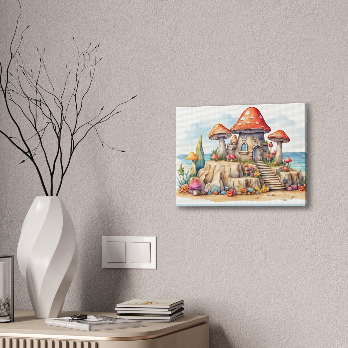 Mushroom House - Canvas Stretched, 0.75"