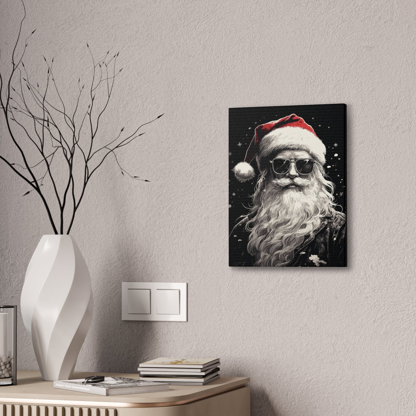 Hip Santa - Canvas Stretched, 0.75" - Christmas