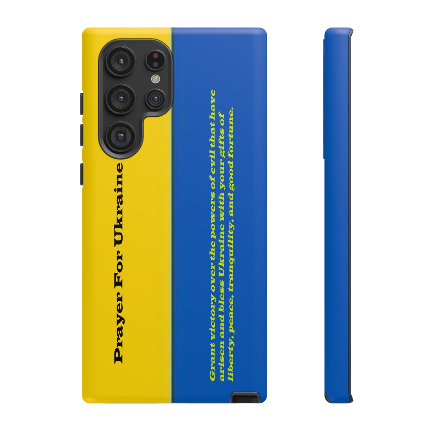 Flag of Ukraine with Prayer - Flag Phone Cases