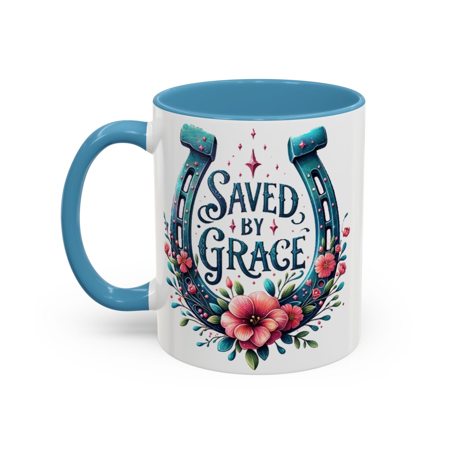 Saved by Grace - Accent Coffee Mug (11, 15oz) - Easter - Mother's Day - Father's Day