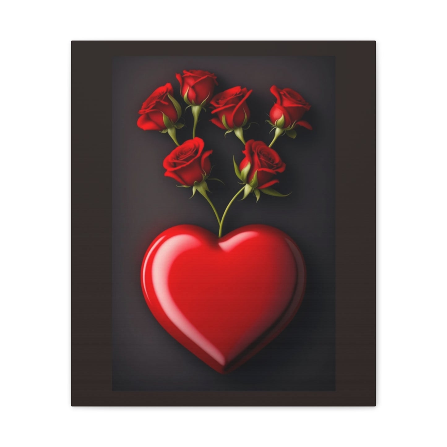 Heart and Roses - Canvas Stretched, 0.75" - Mother's Day