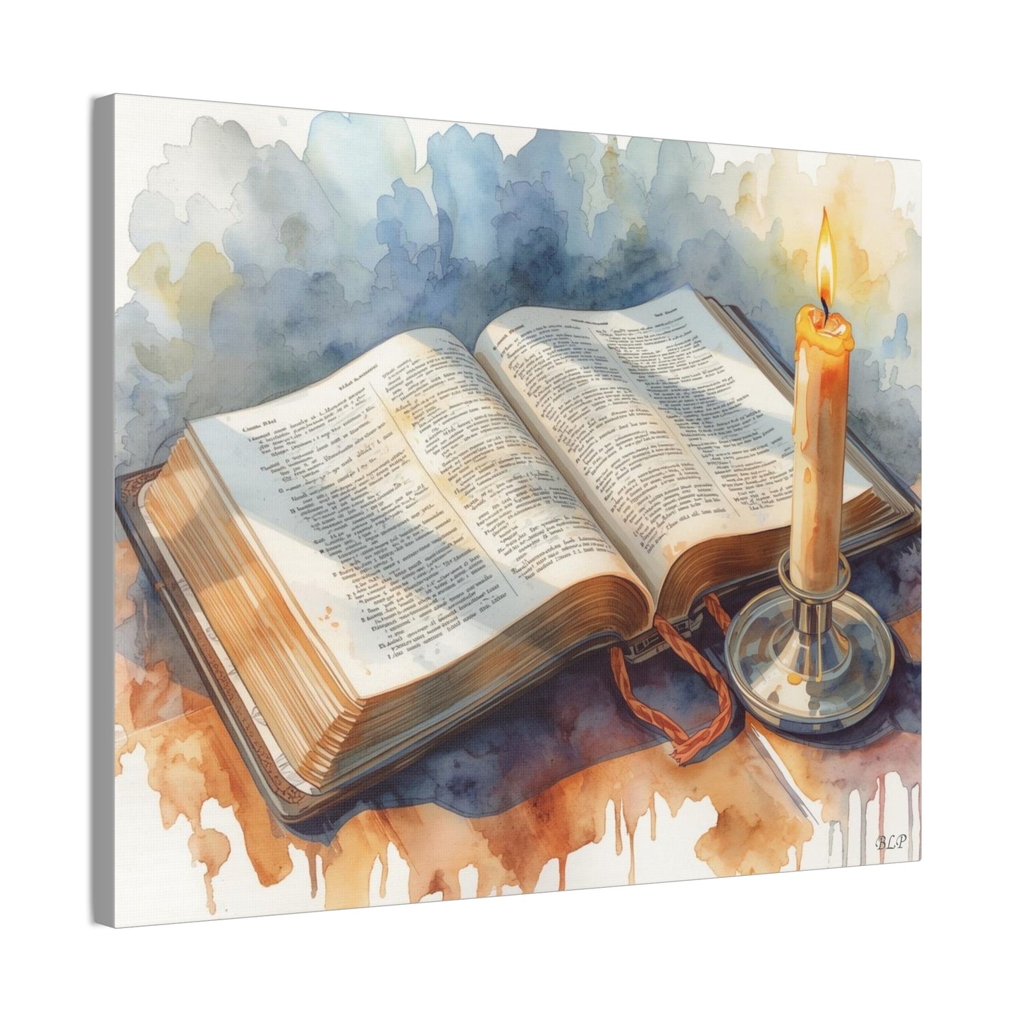 Bible by Candlelight - Canvas Stretched, 0.75" - 2026 Wall Art - Religion