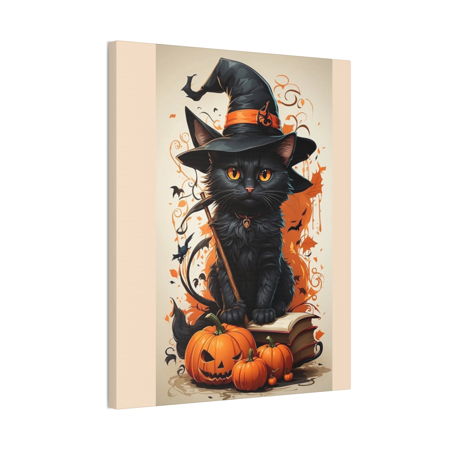 Black Cat - Canvas Stretched, 0.75" - Halloween