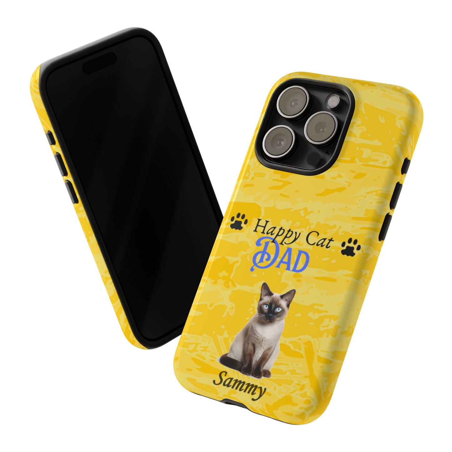 Happy Cat Dad - Personalized - Whimsical Phone Cases - Father's Day