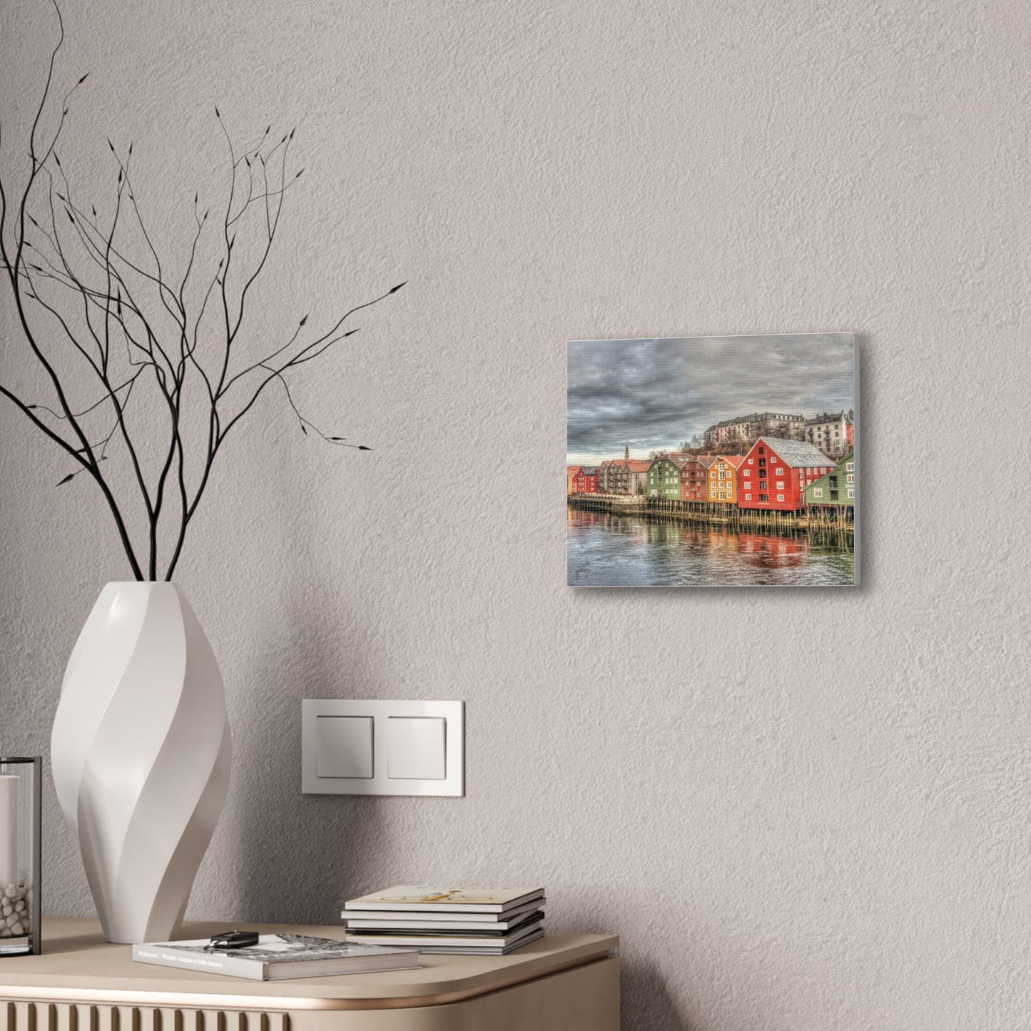 Dock Houses - Canvas Stretched, 0.75"