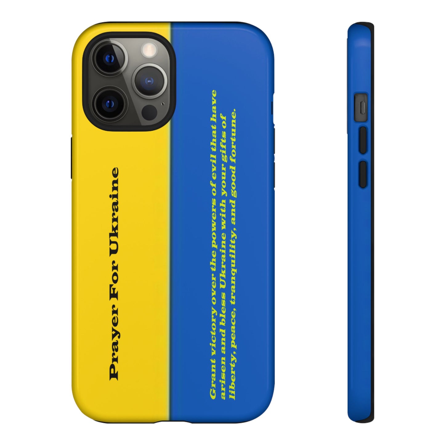 Flag of Ukraine with Prayer - Flag Phone Cases